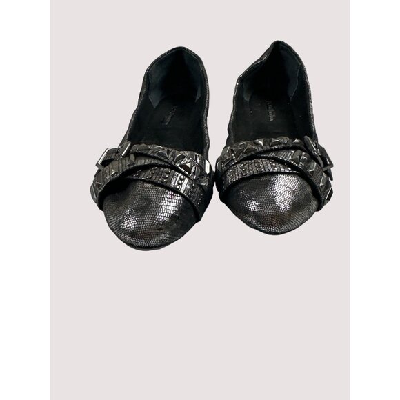 BCBG Textured Ballet Flats With Studded Bow Accent Size 6.5 - Picture 7 of 8